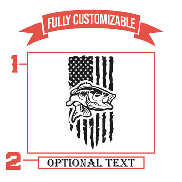Fishing And American Flag Pint Glass